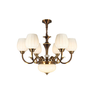 Milanese Classic Fabric Shade Chandelier
