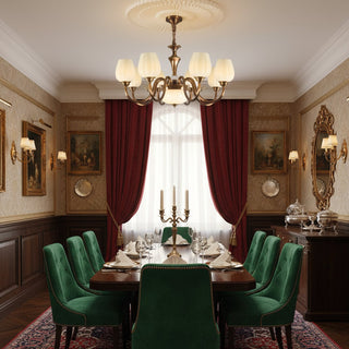 Milanese Classic Fabric Shade Chandelier