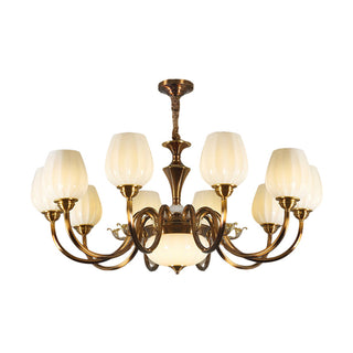 Milanese Classic Fabric Shade Chandelier