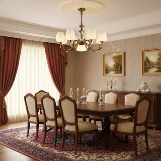 Milanese Classic Fabric Shade Chandelier