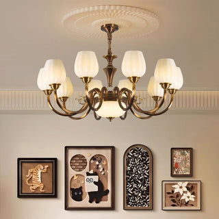 Milanese Classic Fabric Shade Chandelier