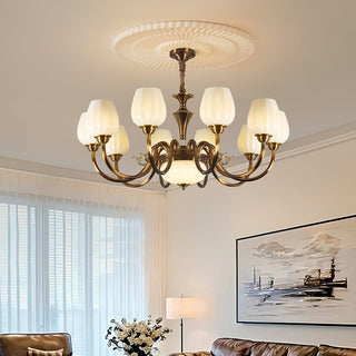 Milanese Classic Fabric Shade Chandelier