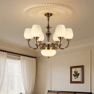 Milanese Classic Fabric Shade Chandelier