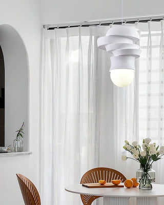 Milk White Blend Sculptural Resin Pendant Light