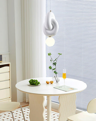 Milk White Blend Sculptural Resin Pendant Light