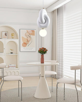 Milk White Blend Sculptural Resin Pendant Light