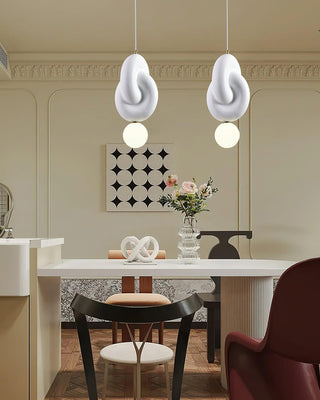 Milk White Blend Sculptural Resin Pendant Light