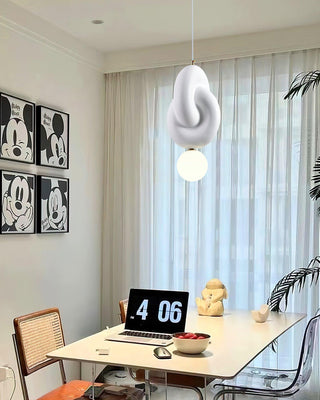 Milk White Blend Sculptural Resin Pendant Light