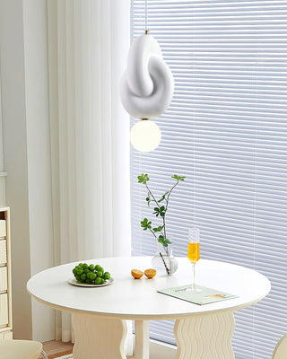 Milk White Blend Sculptural Resin Pendant Light
