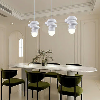 Milk White Blend Sculptural Resin Pendant Light