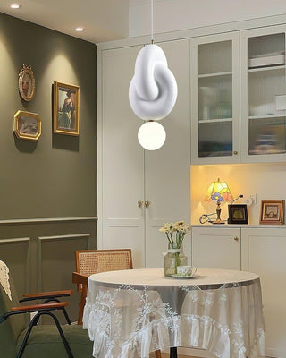 Milk White Blend Sculptural Resin Pendant Light