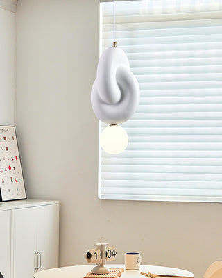 Milk White Blend Sculptural Resin Pendant Light