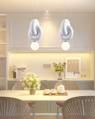 Milk White Blend Sculptural Resin Pendant Light