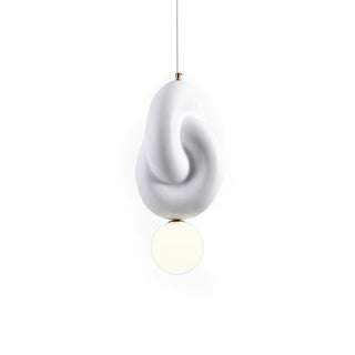Milk White Blend Sculptural Resin Pendant Light