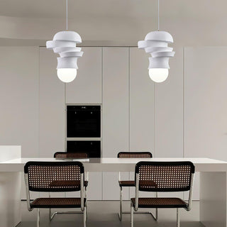 Milk White Blend Sculptural Resin Pendant Light