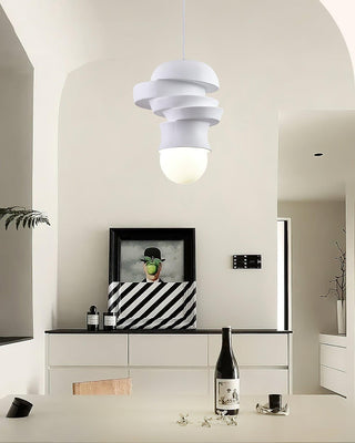 Milk White Blend Sculptural Resin Pendant Light