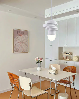 Milk White Blend Sculptural Resin Pendant Light