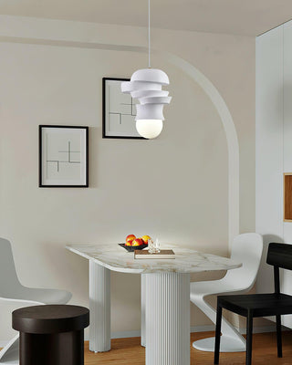 Milk White Blend Sculptural Resin Pendant Light