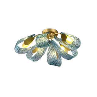 Mocenigo Azure Art Deco Brass Ceiling Light