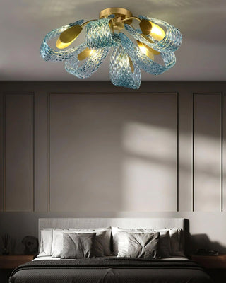 Mocenigo Azure Art Deco Brass Ceiling Light