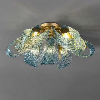 Mocenigo Azure Art Deco Brass Ceiling Light