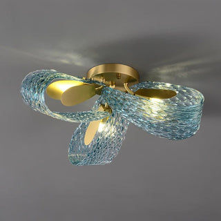 Mocenigo Azure Art Deco Brass Ceiling Light