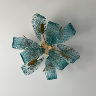 Mocenigo Azure Art Deco Brass Ceiling Light