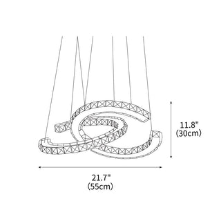 Modern Crystal Double C Luxury K9 Crystal Chandelier