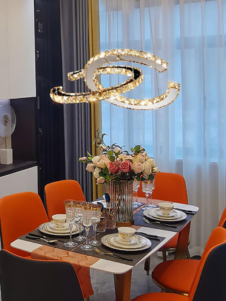 Modern Crystal Double C Luxury K9 Crystal Chandelier