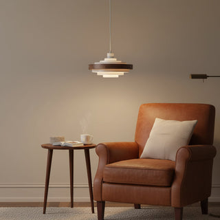 Soren Mid Century Wood Glass Pendant Light