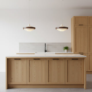 Soren Mid Century Wood Glass Pendant Light