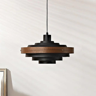 Soren Mid Century Wood Glass Pendant Light