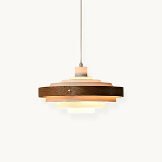 Soren Mid Century Wood Glass Pendant Light
