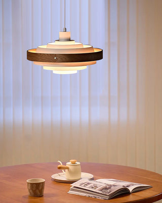 Soren Mid Century Wood Glass Pendant Light