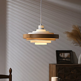 Soren Mid Century Wood Glass Pendant Light