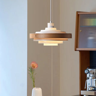 Soren Mid Century Wood Glass Pendant Light