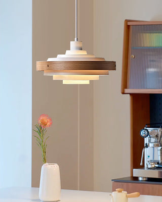 Soren Mid Century Wood Glass Pendant Light