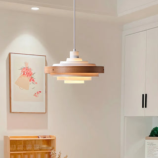 Soren Mid Century Wood Glass Pendant Light
