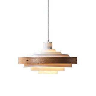 Soren Mid Century Wood Glass Pendant Light