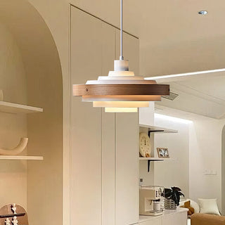 Soren Mid Century Wood Glass Pendant Light