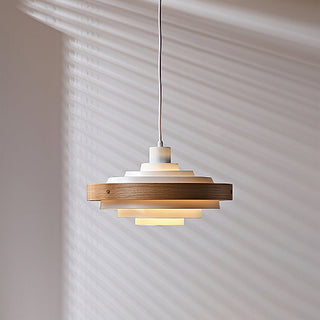 Soren Mid Century Wood Glass Pendant Light