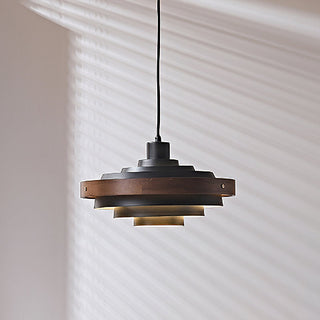 Soren Mid Century Wood Glass Pendant Light