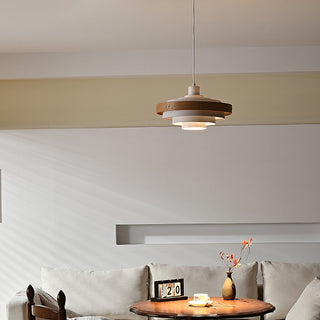Soren Mid Century Wood Glass Pendant Light