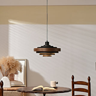 Soren Mid Century Wood Glass Pendant Light