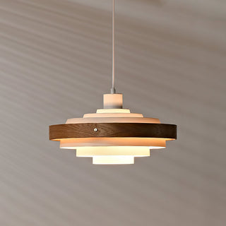 Soren Mid Century Wood Glass Pendant Light
