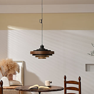 Soren Mid Century Wood Glass Pendant Light