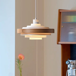 Soren Mid Century Wood Glass Pendant Light