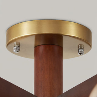 Molari Ribbed Glass Walnut Chandelier