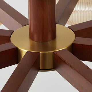 Molari Ribbed Glass Walnut Chandelier