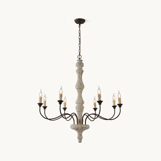 Molina Distressed White Wood Chandelier